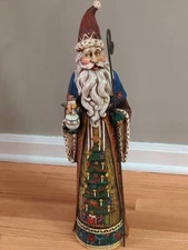 Old World Santa Claus Roman Inc Christmas 20.5" Carved Resin Folk Art 2005 Rare 
