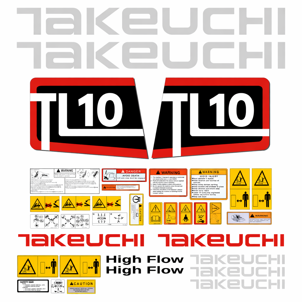 Decal Kit fits Takeuchi TL10 V1 Skid Steer w/Safety Stickers USA