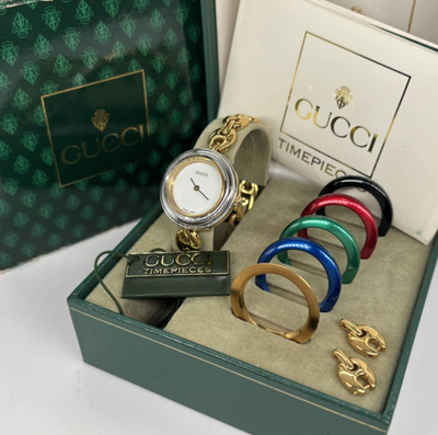 Gucci Change Ring M 11 12.2 Quartz Watch Gucci Change bezel 11/12.2 Quartz Ladies Watch I #147697 for  main image 4