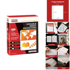 Eco-Friendly 1000 Clear Plastic Sheet Sleeves, 8.5 x 11 for Document Storage