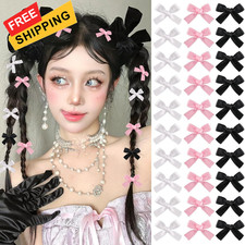 Mini Hair Bows for Women Girls 1 Count Pack of 30 , 30P - Black, White, Pink