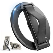 2025 Upgrade for MagSafe Phone Grip with Finger Strap, 20X Powerful Black