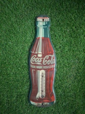 Vintage COCA COLA thermometer 1940s - 1950s  5 X 17 inches 