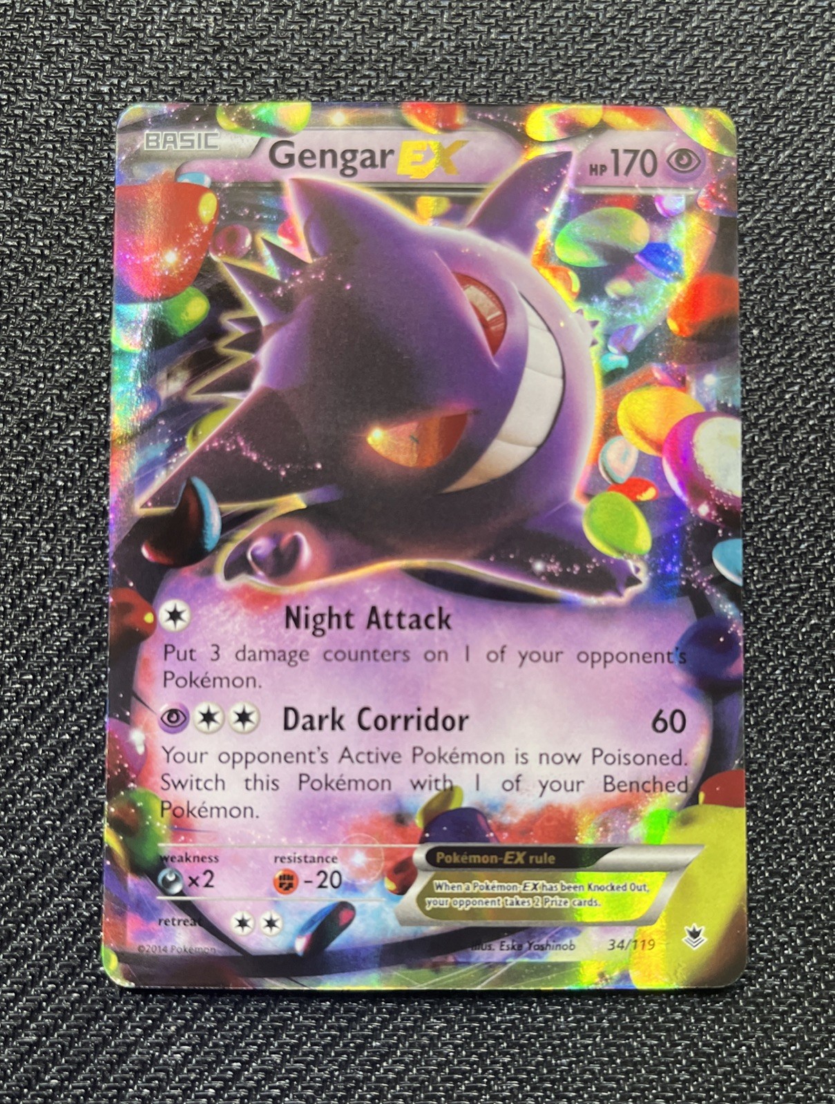 Gengar EX 34/119 Pokémon TCG XY Phantom Forces Ultra Rare Holo NM