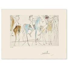 Salvador Dali- Etching "Mimetic Arborscent Hamadryads"