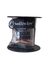 SOUTHWIRE 11579083 THHN 14 AWG NYLON 600V SOLID INSULATE WIRE 50 FT BLACK NEW