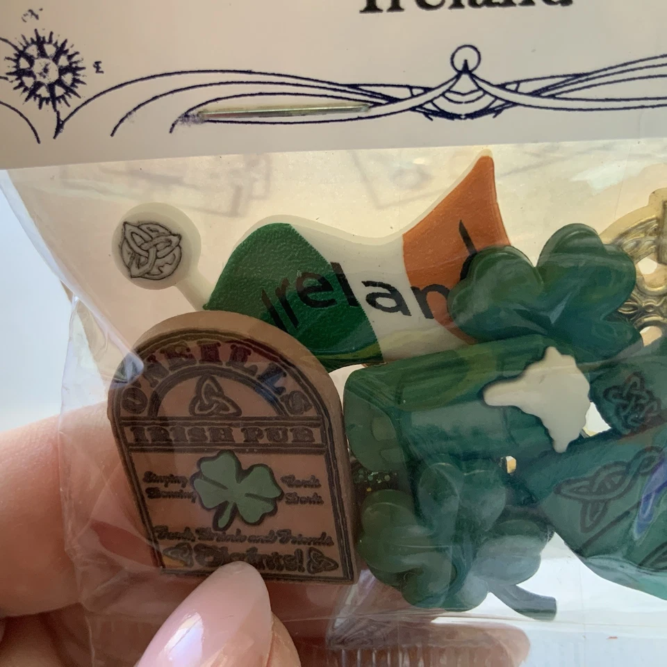 Dress It Up Destination IRELAND Button 6pc St Patricks Day Clover Irish Flag Pub - Image 4 of 4