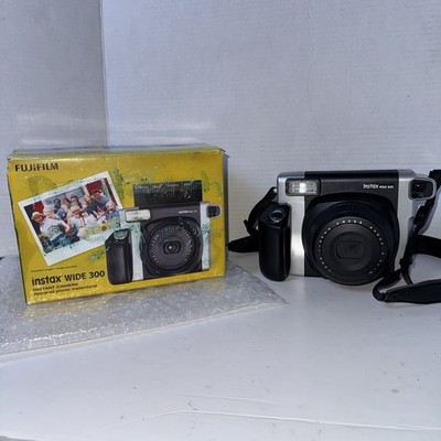 Fuji Instax Wide 300 Instant Film Camera Black Silver - Tested/Works