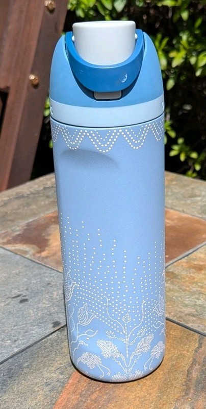 Owala "Studded Garden" 24 Oz Free Sip Special Edition Boho Floral Dots Blue 