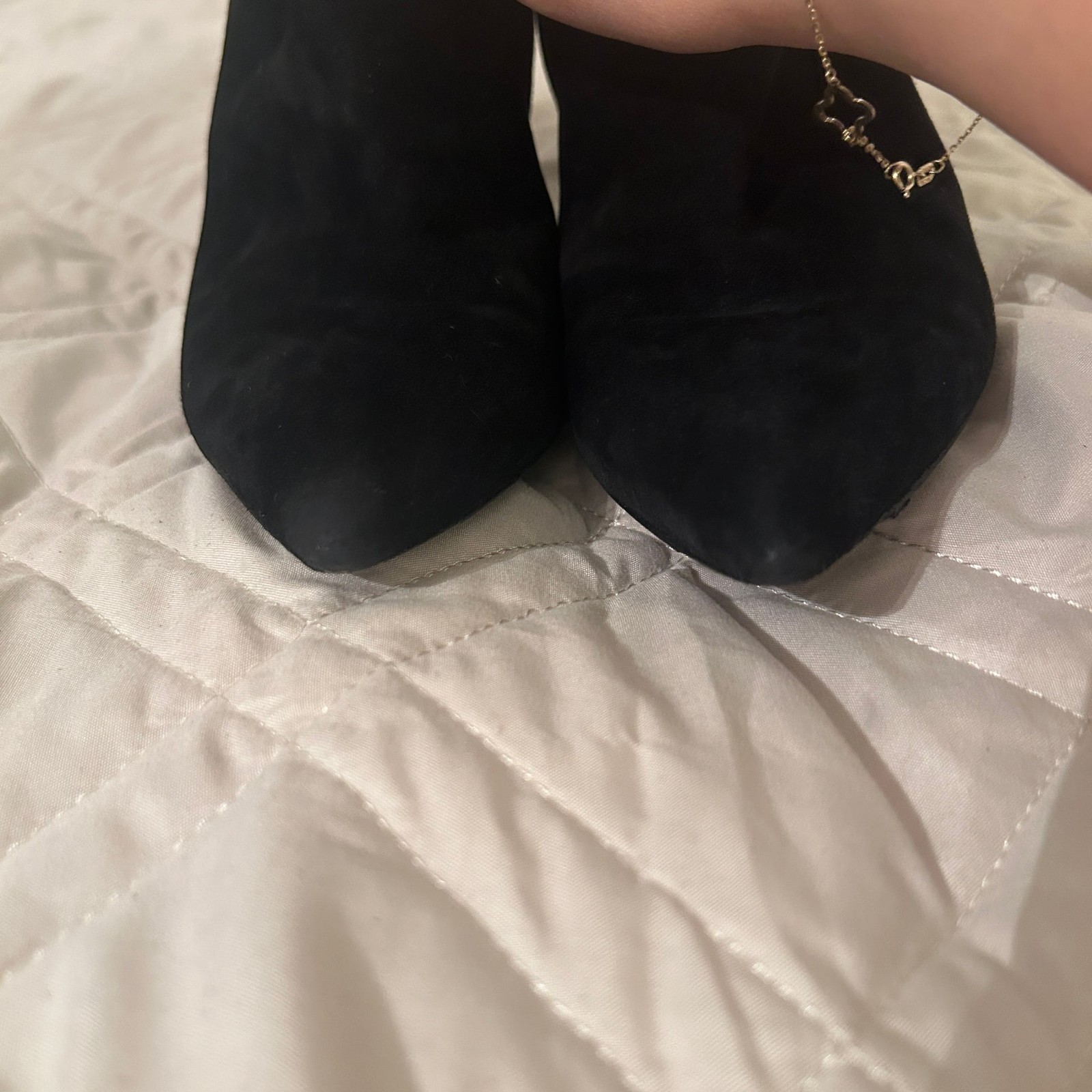 Ralph Lauren Purple Label Black Suede Stiletto Ankle Booties thumbnail 6