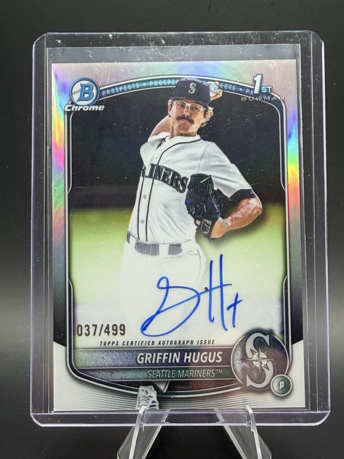 GRIFFIN HUGUS 2025 BOWMAN CHROME DRAFT 1ST REFRACTOR AUTO /499 Q6642