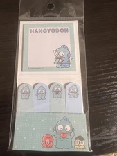 Sanrio Hangyodon Memo Pad & 4 Sticky Notes Set Stationary Kawaii Japan New F/S