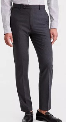 calvin klein grey dress pants Calvin Klein Mens Slim Fit Grey Dress Pants 32/32 NEW $95 NWT Stretch