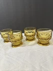 Set 4 Vintage Anchor Hocking Georgian Amber Glasses Tumblers Honeycomb 6 oz