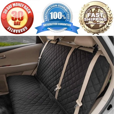 NORTH EAST HARBOR Waterproof Pet Seat Cover For Car Back Seat Protector Travel Mat Non-Slip, Black