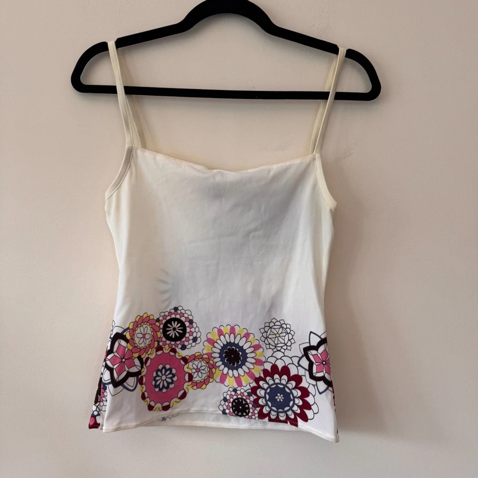 Camiseta sin mangas de natación Occhi Verdi by La Perla para mujer blanca con estampado floral de dragón talla 46 Foto 4 de 4
