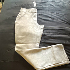 New York  Company women  s Gray Knit Cotton Pants Solid Slash Pockets Size M NWT