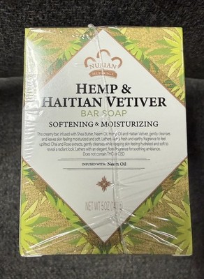 6 New Bars Nubian Heritage Hemp & Haitian Vetiver Soap 5oz Each