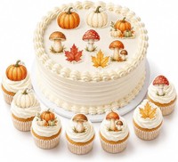 Essbare Tortendeko Herbst 48 Esspapier KüRbis Cupcake Topper Deko