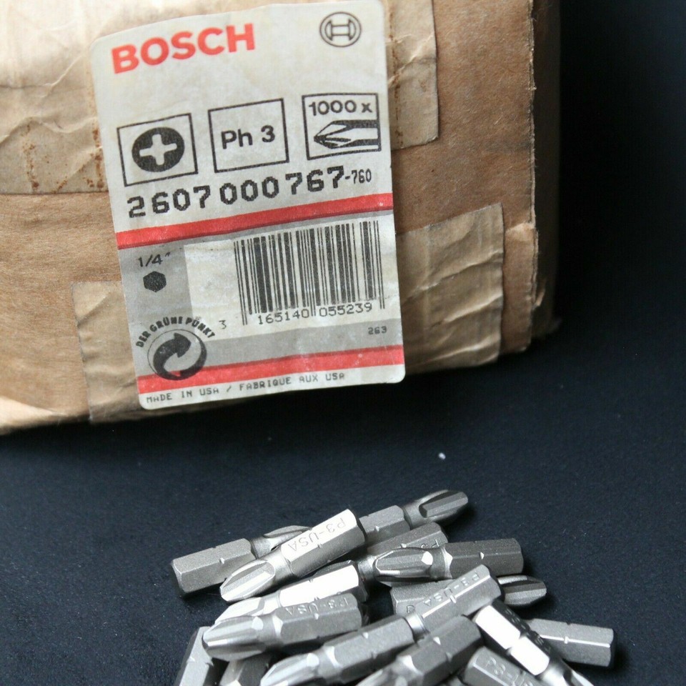 20 x Bosch Screwdriver Bits Philips PH3. 25mm Length. Made in USA