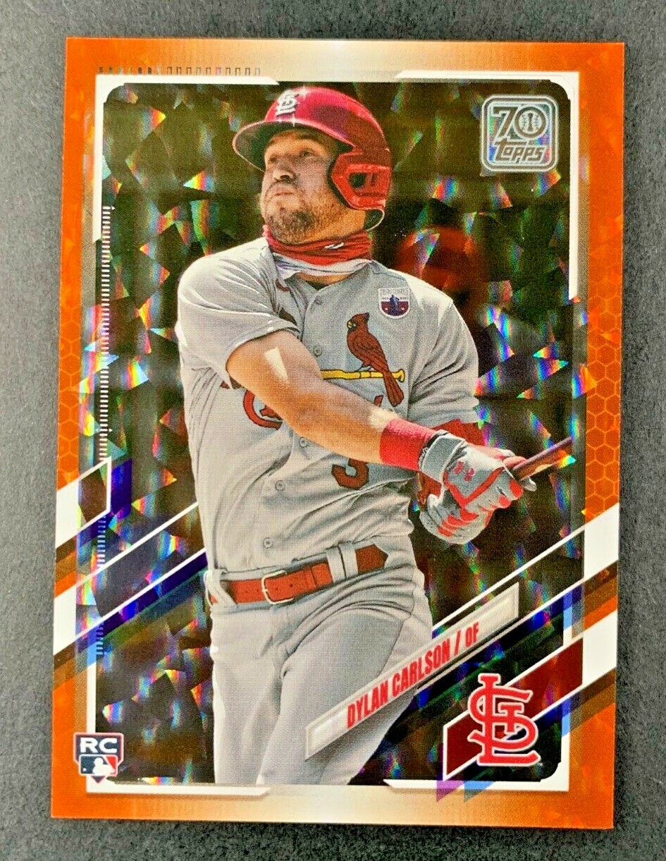 2021 Topps Series 1 - Dylan Carlson #285 Cardinals - ROOKIE Orange Ice Foil /299