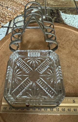 VINTAGE ANTIQUE Nickel Breakfast Rack Toast Butter Jam Dish, Made In England - Picture 5 of 12