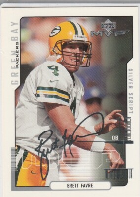 BRETT FAVRE AUTO SIGS Upper Deck MVP Silver Insert Football Card FARVE PACKERS
