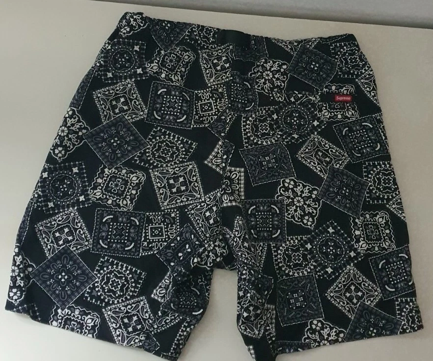 SS15 Supreme Bandana Cintura Pantaloni Corti Taglia S Neri
