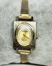 Reloj mecánico vintage Alfex Ltd. Swiss Kronotron lleno de oro para damas MUY RARO