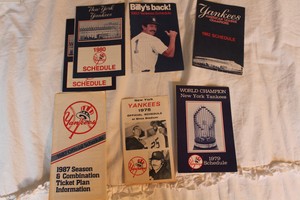 New York NY Yankee Schedules - Lot of 14 - 1975 1980 1979 1983 Mattingly Martin