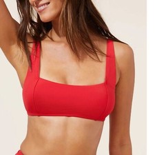 Andie The Havana Bikini Top swimsuit Cherry Red size S NWT