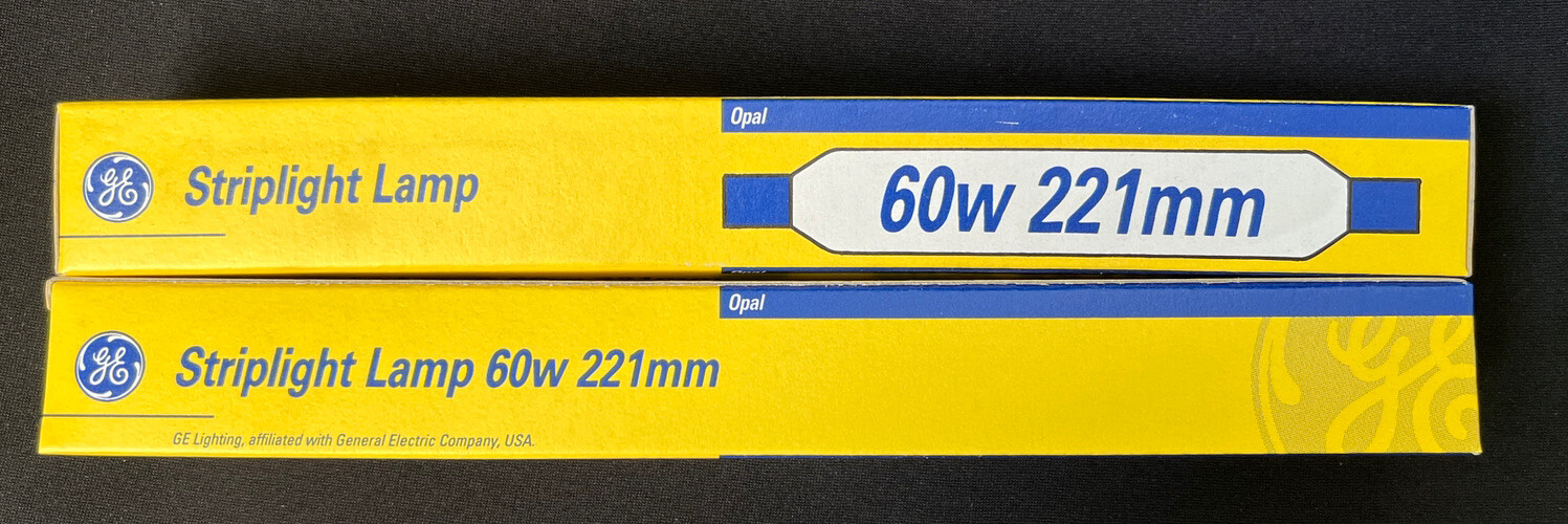 2 Pack Of GE General Electric OPAL Opaque S15 60W 221mm Strip Light Lamp New