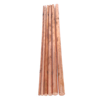 6pcs 3-8mm Dia. 250mm Long 99.9% Pure Copper T2 Cu Rods Cylinder Assortment Kit