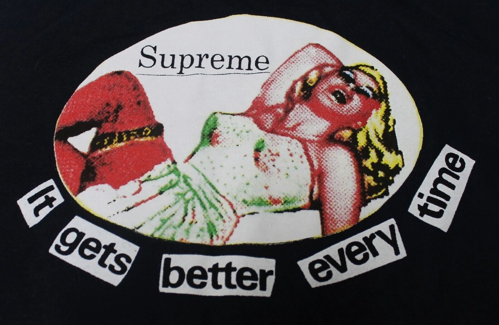 tee shirt suprême   ça va mieux à chaque fois   taille xl   bleu marine   neuf