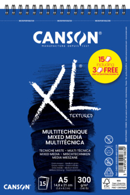 CANSON Studienblock XL MIXED MEDIA Textured Aktion DIN A5 15 Blatt
