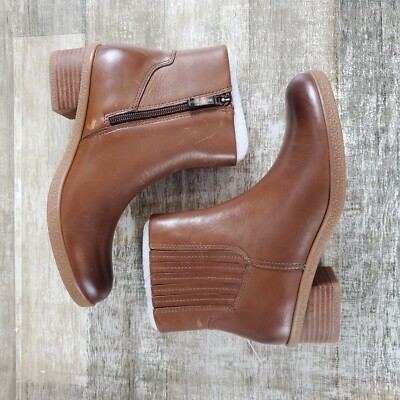 Dansko Daisie Waterproof Tumbled Women Boots Sz 5.5 - 6 Brown Leather Side Zip