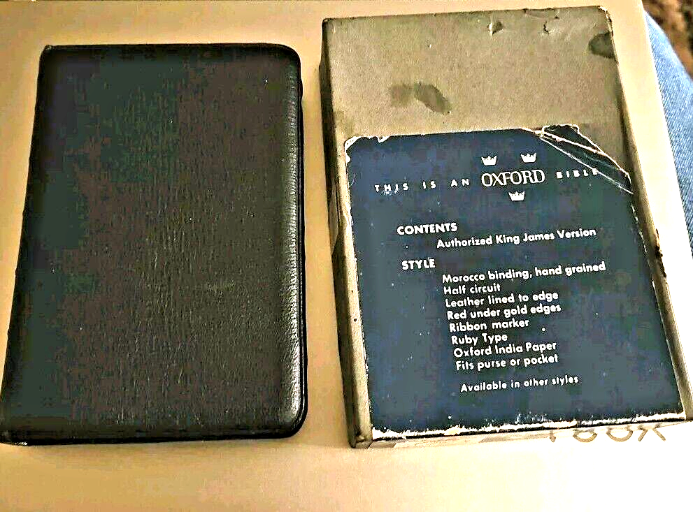 Oxford KJV New OLD & NEW TESTAMENTS Bible Gold Gilded French Morocco Binding Box