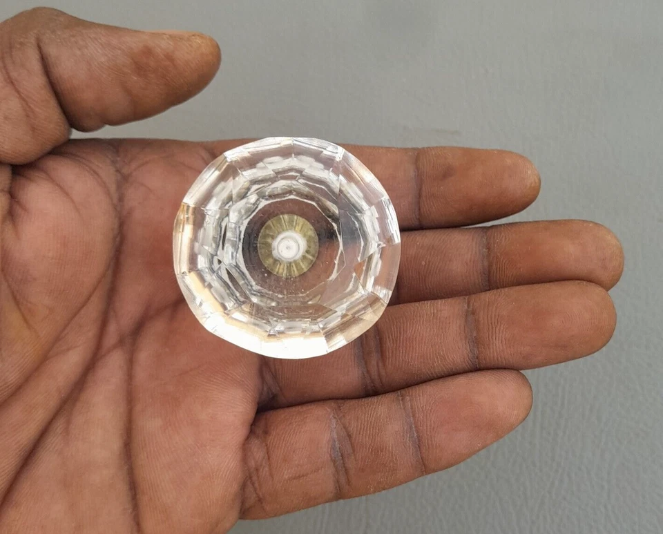 De colección Cristal Transparente Victoriano Corte Diamante Vidrio Cajón Perilla Tirador 1.6" 2PC Foto 3 de 4