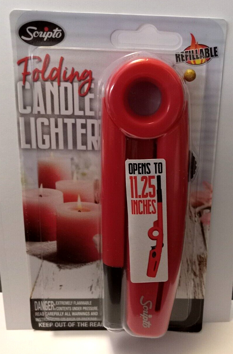 Scripto&reg; Refillable Folding Candle/Grill/Outdoor Lighter-Adjustable Flame- NEW