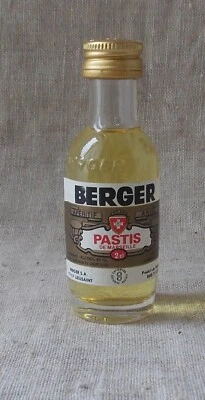 ANCIENNE MIGNONETTE BOUTEILLE BERGER PASTIS VINTAGE CAFE BISTRO PUBLICITAIRE - Photo 1/3
