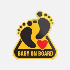 Baby On Board Footprint Vinyl Sticker Decal