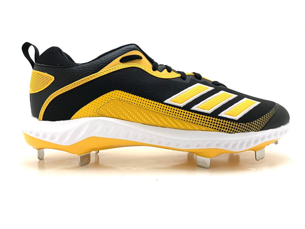 ✅ Adidas Icon 6 Bounce Metal‎ Baseball Cleats FV9346 Yellow/Black Men\'s Size 7.5 Adidas Icon V Bounce Men main image 3