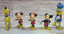 Vintage Disney Mickey Mouse Figures Lot of 5 Mickey Minnie Pluto Donald Duck