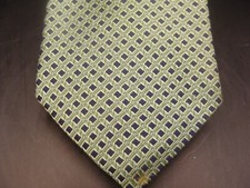 NAUTICAL Mens 100 Silk Tie  Green Navy Dots VGC