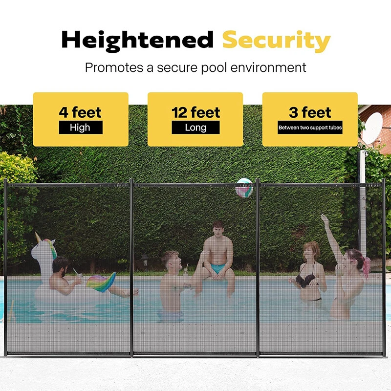 Swimming Pool Fence 4FT x 48FT, 320GSM Teslin Mesh Removable for Inground Pools - Image 2 of 4