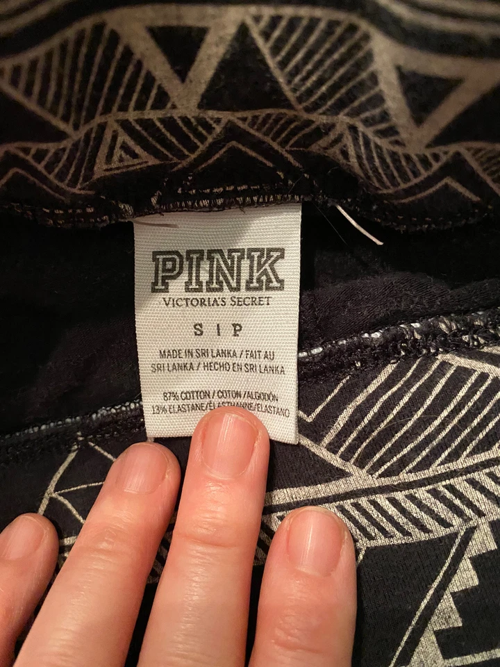 Victoria Secret ROSA Mujer Azteca Negro/Tostado Estampado Leggings Recortados Talla S (S1) Foto 4 de 4