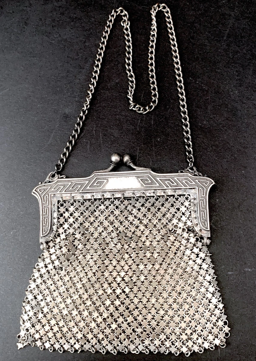 Beryl Lane - Antique c1916 English Sterling Silver Mesh Purse, London  Hallmarks