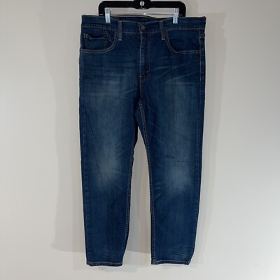 Levis 502TM Tapered Fit Stretch Jeans Mens Size 33x30 Blue Denim Actual 33X29