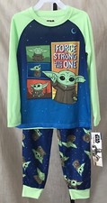 Star Wars The Mandelorian Baby Yoda 2 Piece Pajama Set Boys Size 6/7 Long Sleeve