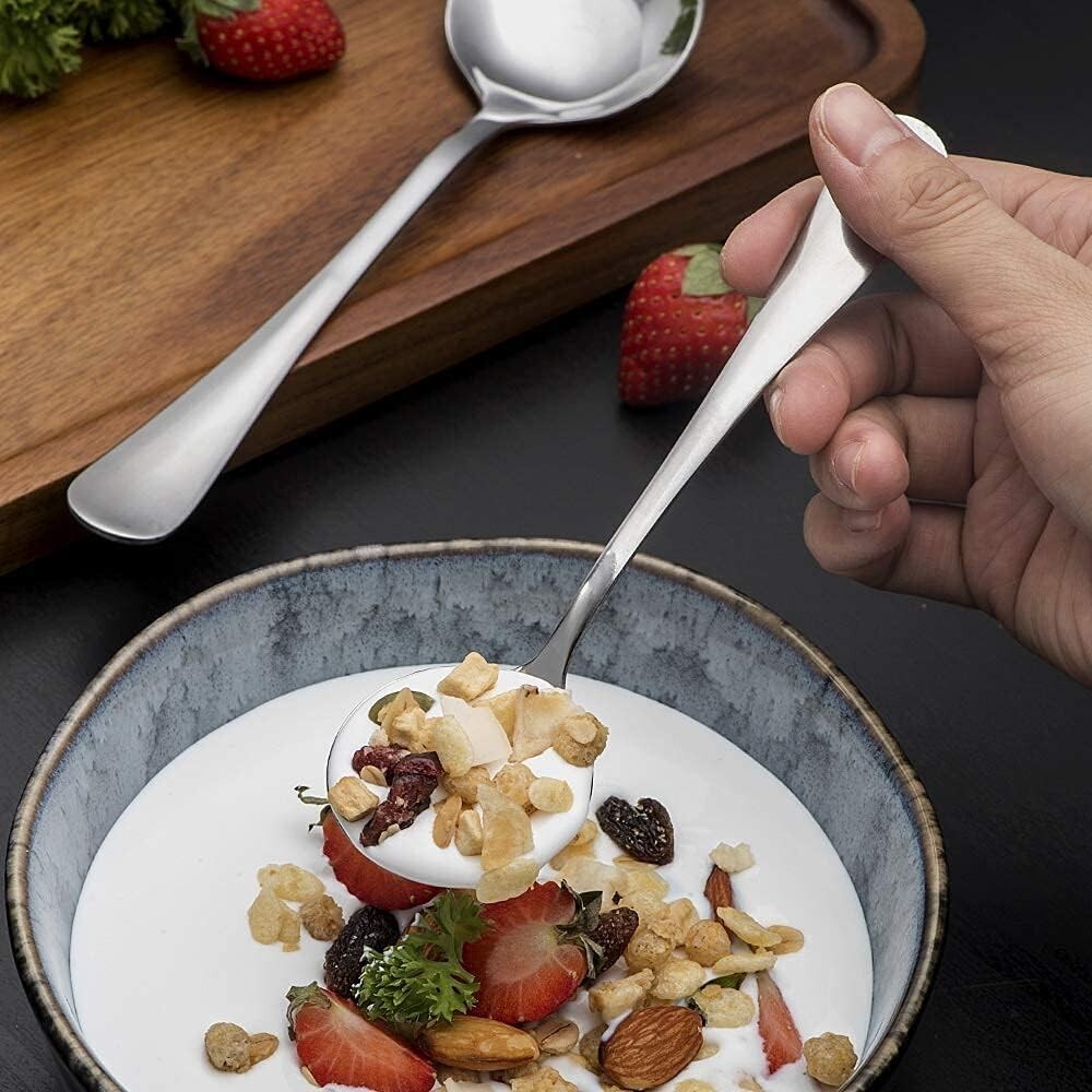 Soup Spoons 4/8-Piece Premium Stainless Steel Spoons round Spoons, Heavy-Weight